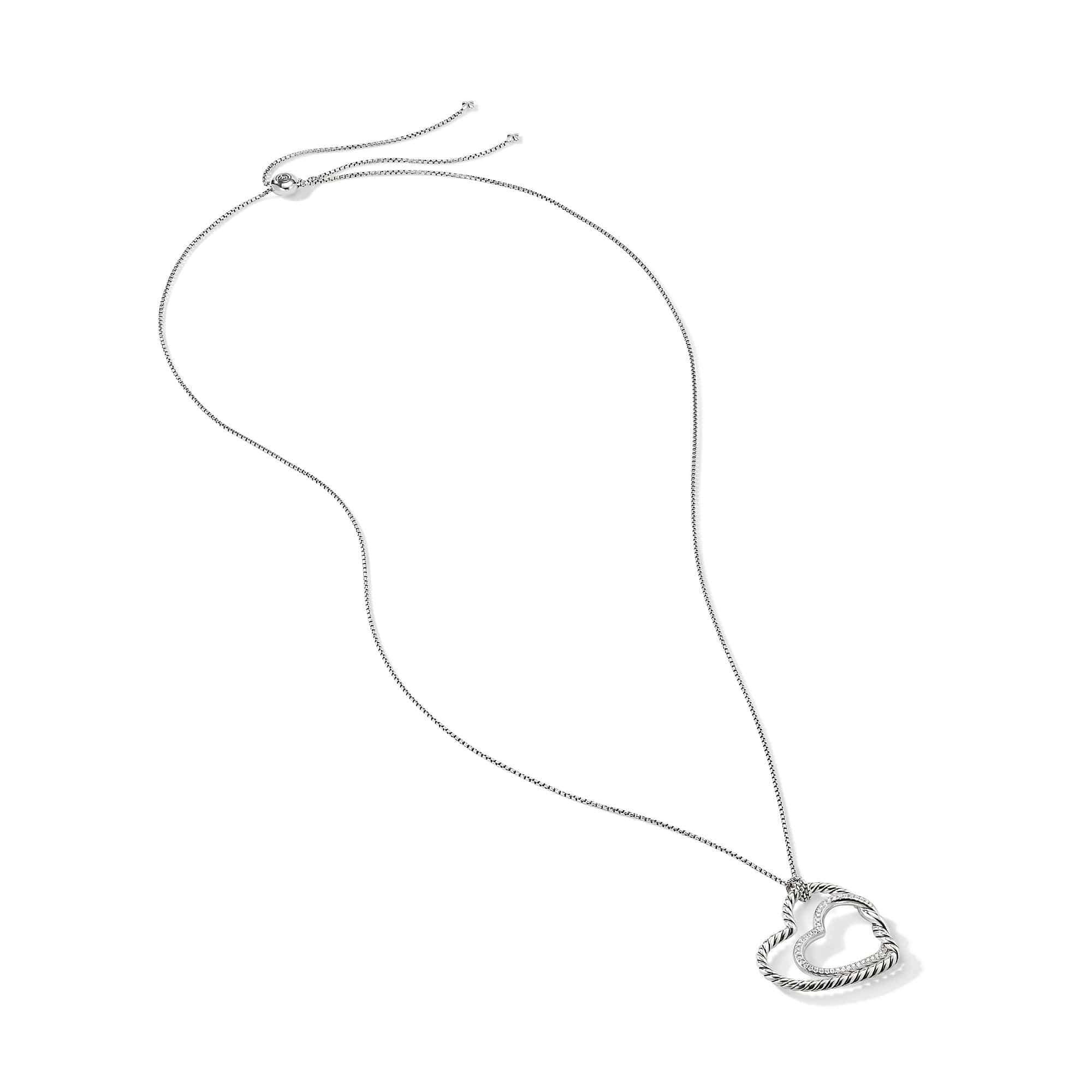Continuance® Heart Necklace in Sterling Silver with Pavé Diamonds
