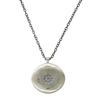 Adel Chefridi Sterling Silver Sapphire Diamond Disc Pendant