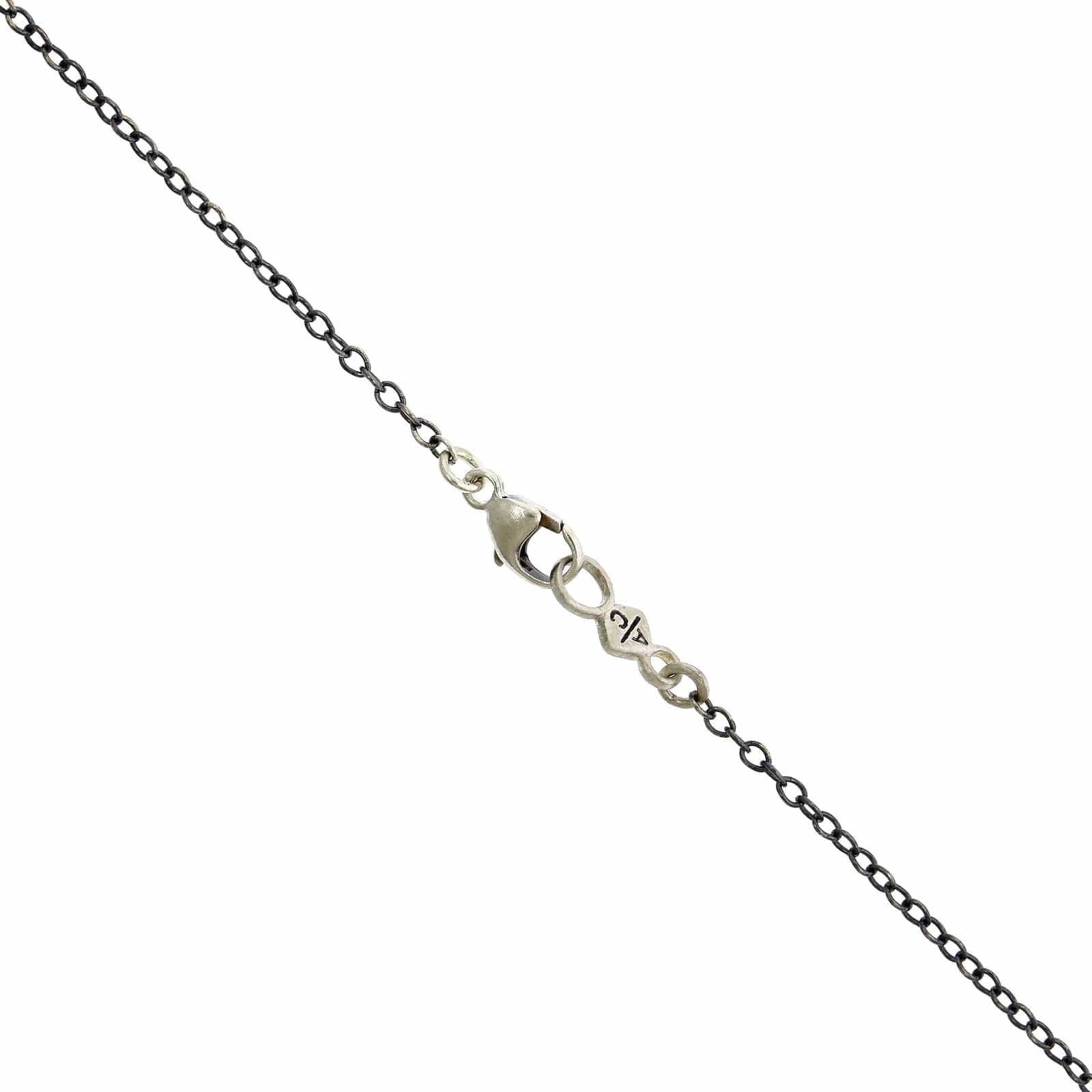 Adel Chefridi Sterling Silver Sapphire Diamond Disc Pendant