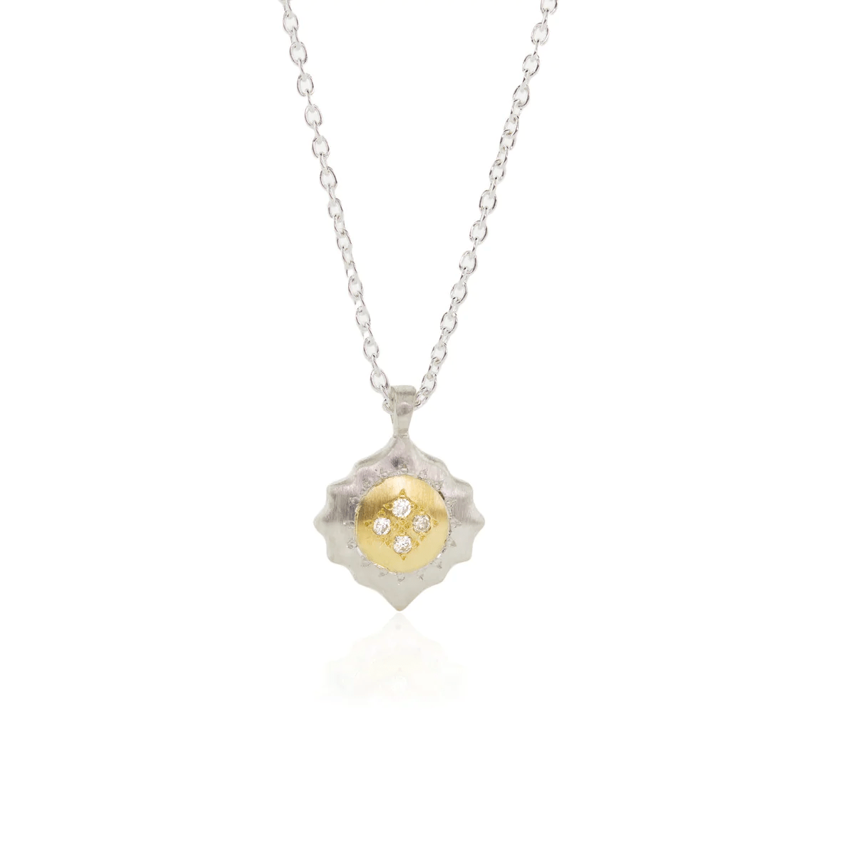 Sterling Silver and 18K Yellow Gold Diamond Pendant, Sterling Silver and 18K Yellow Gold Diamond Pendant, Long's Jewelers