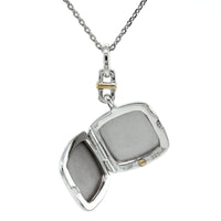 Sterling Silver White Sapphire Cushion Locket