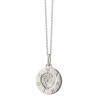 Sterling Silver Lion White Sapphire Pendant