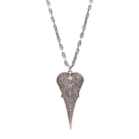Sterling Silver Champagne Diamond Heart Pendant, Sterling silver and 14k rose gold, Long's Jewelers