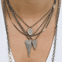 Sterling Silver Champagne Diamond Heart Pendant, Sterling silver and 14k rose gold, Long's Jewelers