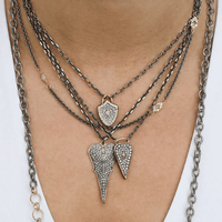 Sterling Silver Champagne Diamond Heart Pendant, Sterling silver and 14k rose gold, Long's Jewelers