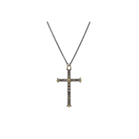 Sterling Silver Champagne Diamond Crivelli Cross Pendant, Sterling silver and 18k yellow gold', Long's Jewelers
