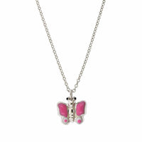 Sterling Silver Pink Butterfly Pendant