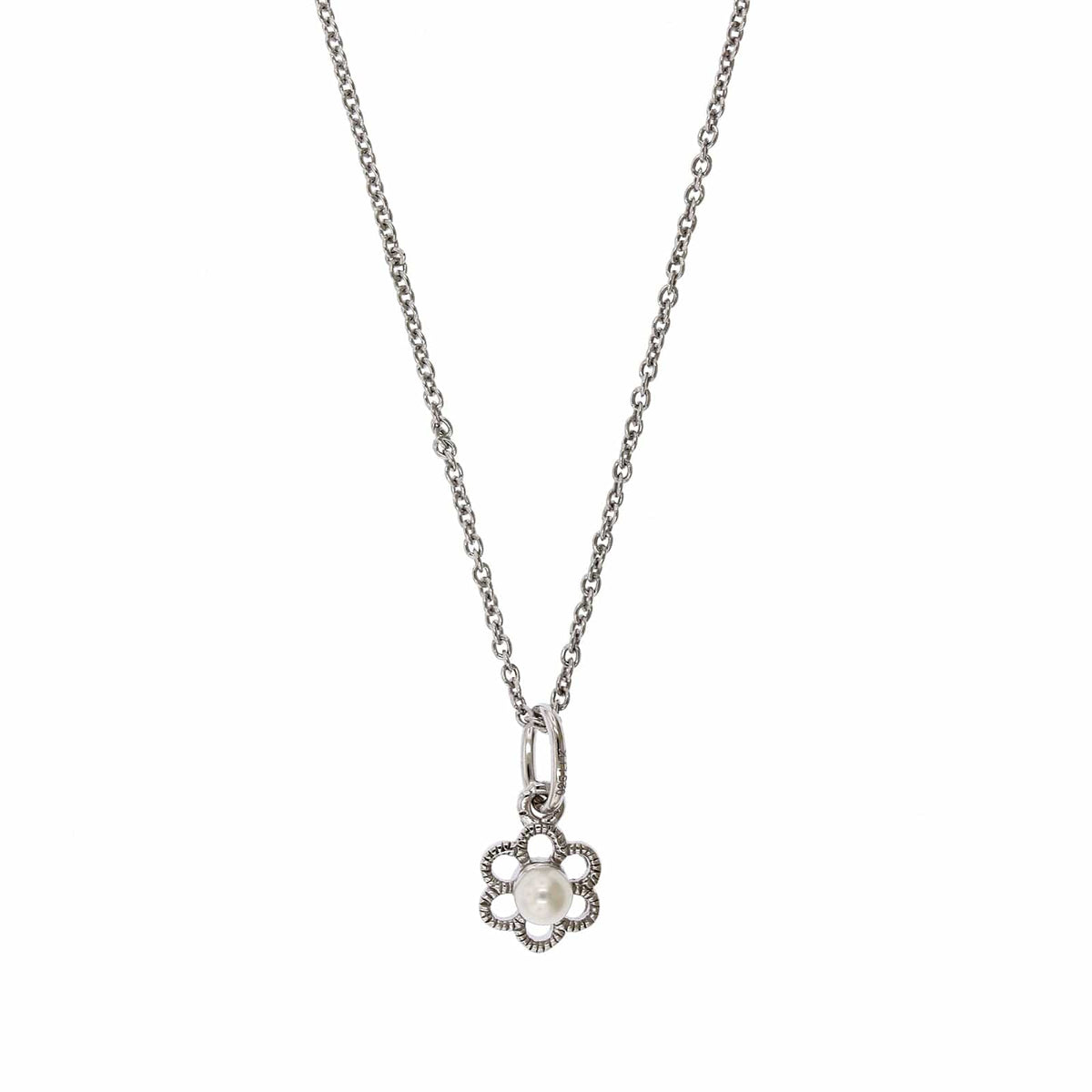 Sterling Silver Pearl Flower Pendant