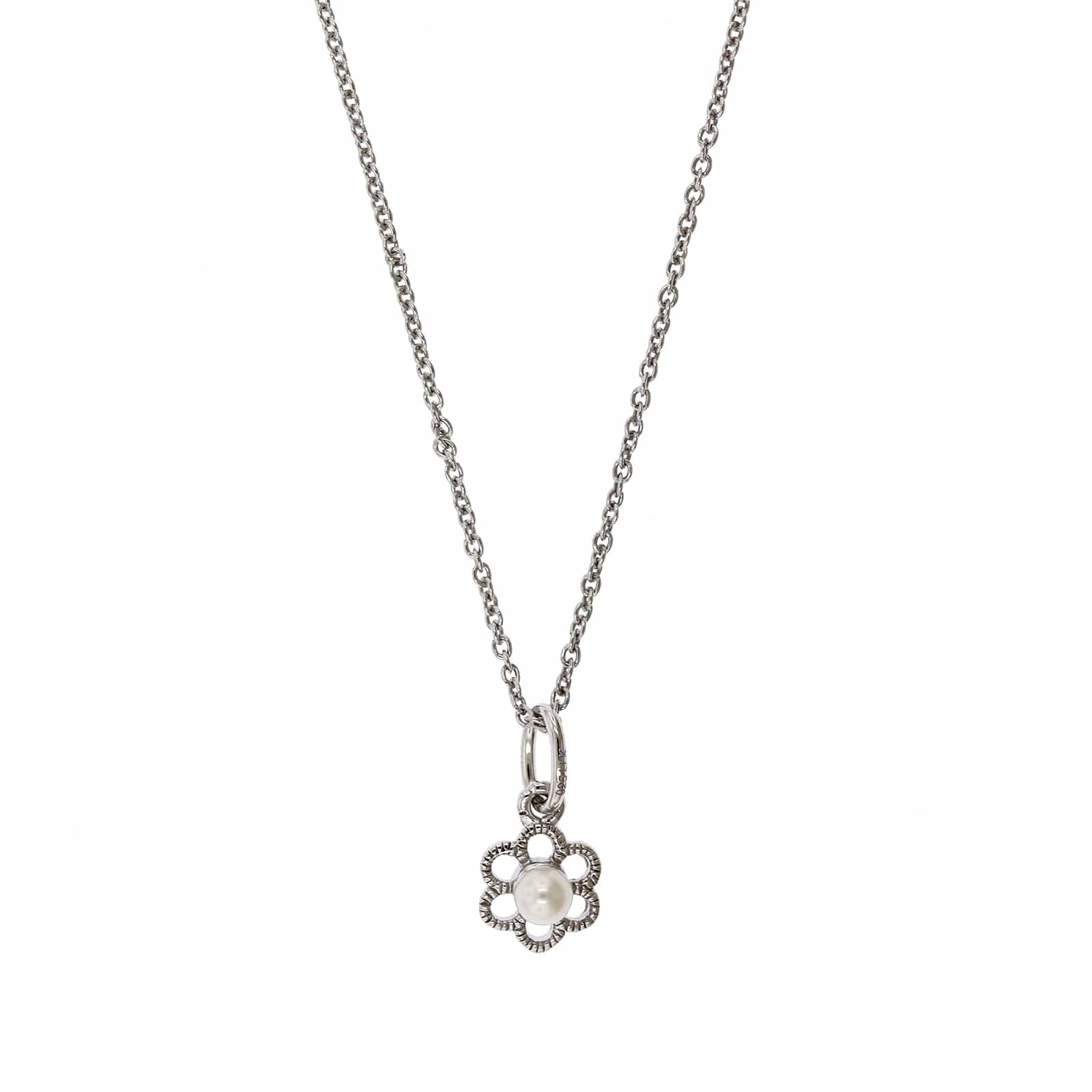 Sterling Silver Pearl Flower Pendant