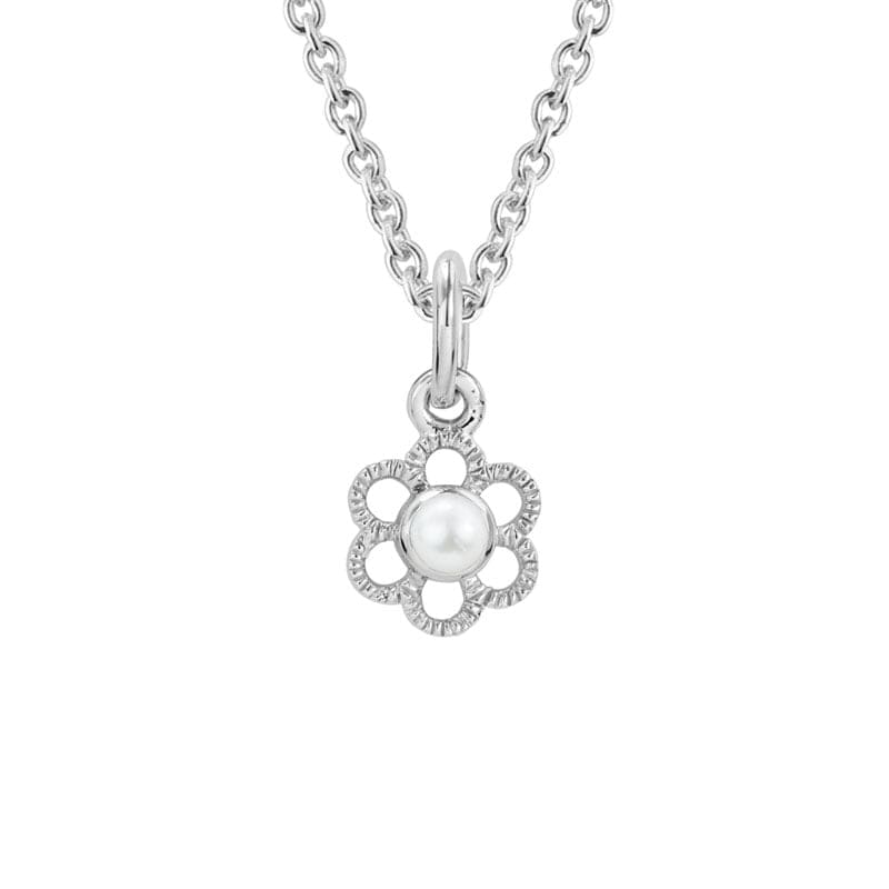 Sterling Silver Pearl Flower Pendant