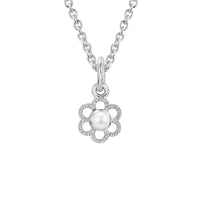 Sterling Silver Pearl Flower Pendant