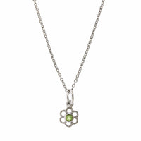 Sterling Silver Peridot Flower Pendant