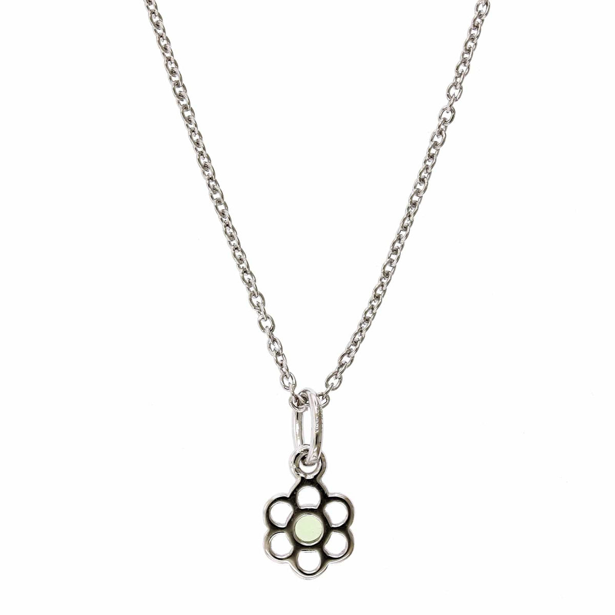 Sterling Silver Peridot Flower Pendant