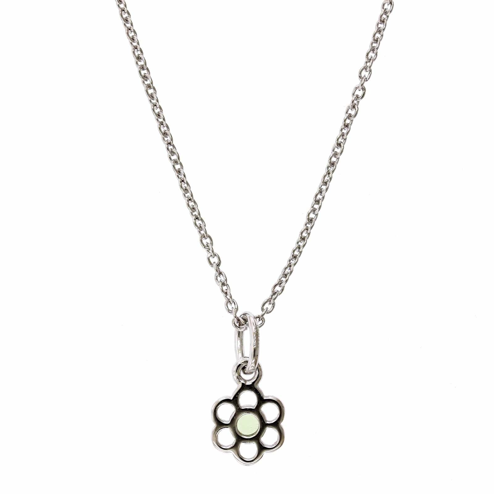 Sterling Silver Peridot Flower Pendant