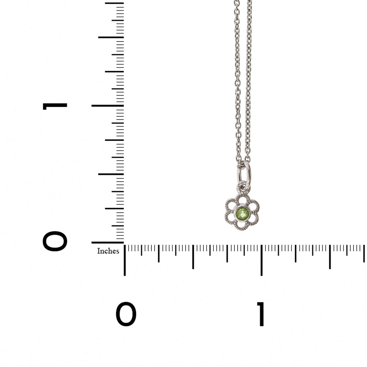 Sterling Silver Peridot Flower Pendant