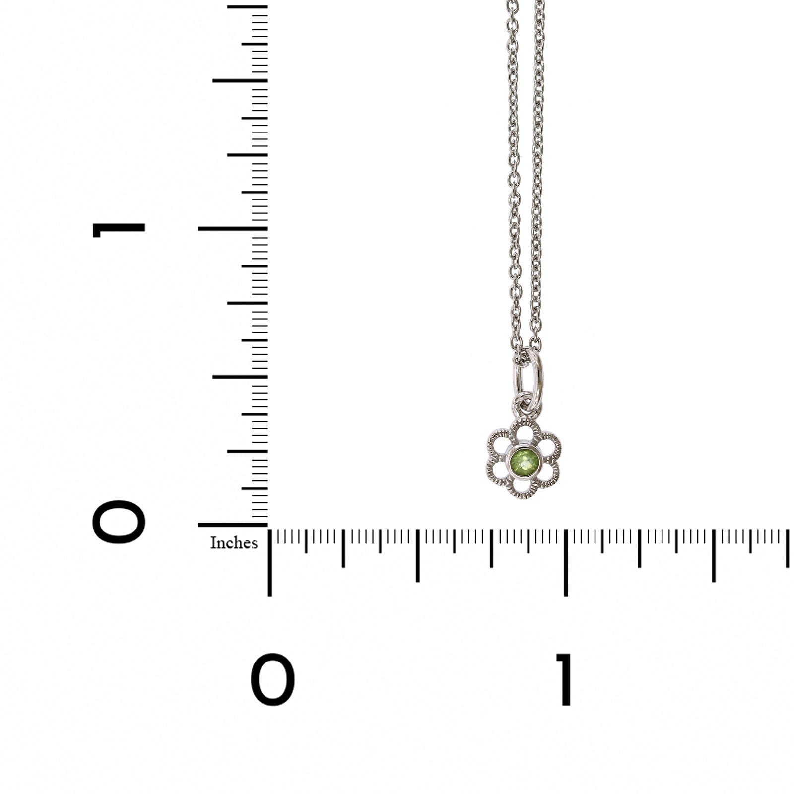 Sterling Silver Peridot Flower Pendant