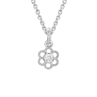 Sterling Silver White Topaz Flower Pendant