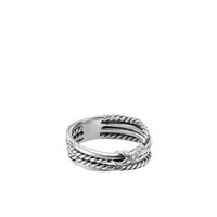 X Crossover Ring with Diamonds