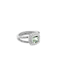 Petite Albion Ring with Prasiolite and Diamonds