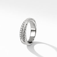 Crossover Ring with Diamonds