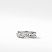 Crossover Ring with Diamonds