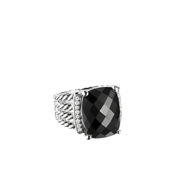 Ring with Black Onyx and Diamonds