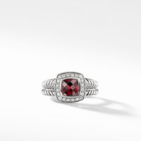 Petite Albion® Ring with Garnet and Diamonds