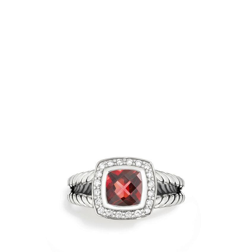 Petite Albion® Ring with Garnet and Diamonds