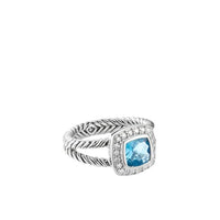 Petite Albion Ring with Blue Topaz and Diamonds