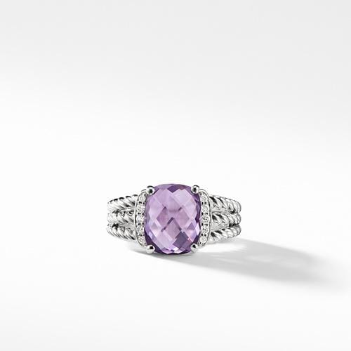 Petite Wheaton Ring with Amethyst and Diamonds