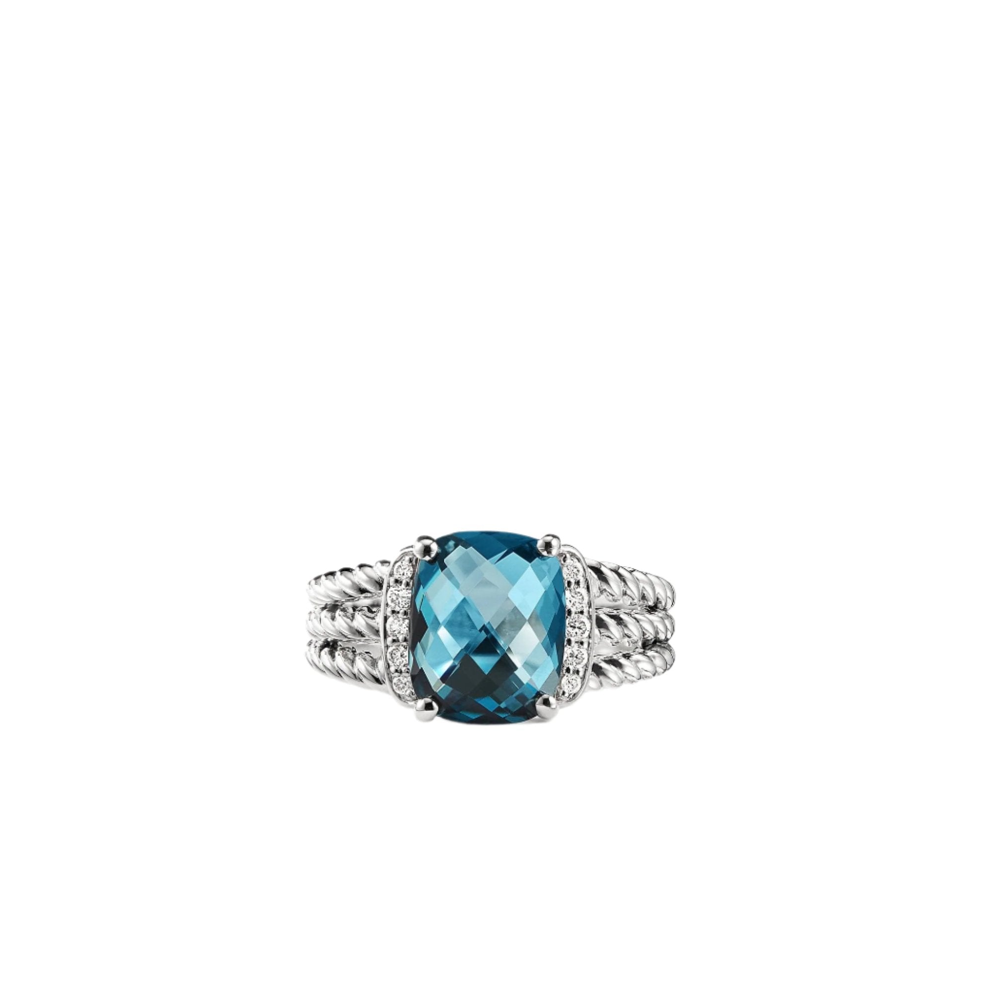 Petite Wheaton® Ring with Hampton Blue Topaz and Diamonds