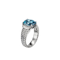 Petite Wheaton® Ring with Hampton Blue Topaz and Diamonds