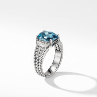 Petite Wheaton® Ring with Hampton Blue Topaz and Diamonds
