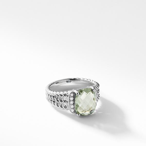 Petite Wheaton Ring with Prasiolite and Diamonds