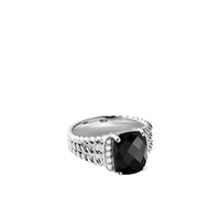 Petite Wheaton Ring with Black Onyx and Diamonds