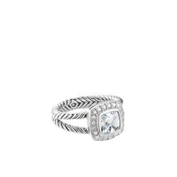 Petite Albion Ring with White Topaz and Diamonds