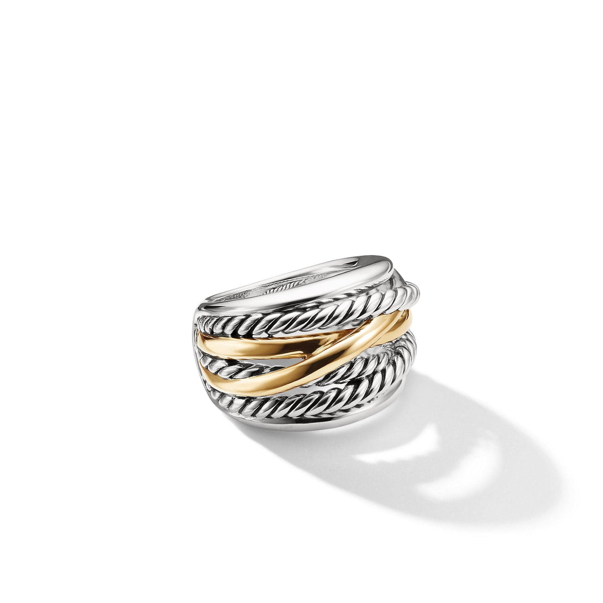 Crossover Wide Ring with Gold, Long's Jewelers