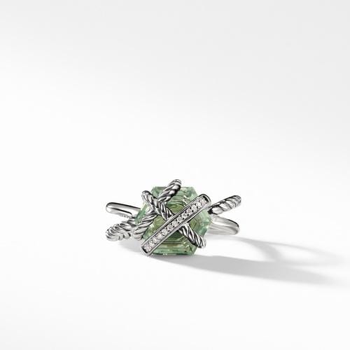 Ring with Prasiolite and Diamonds