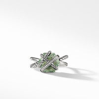 Ring with Prasiolite and Diamonds