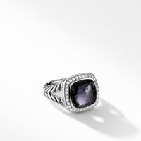 Ring with Black Orchid and Diamonds