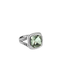 Ring with Prasiolite and Diamonds