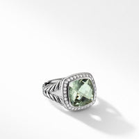 Ring with Prasiolite and Diamonds