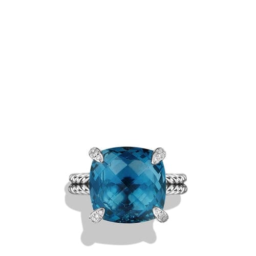 Ring with Hampton Blue Topaz and Diamonds