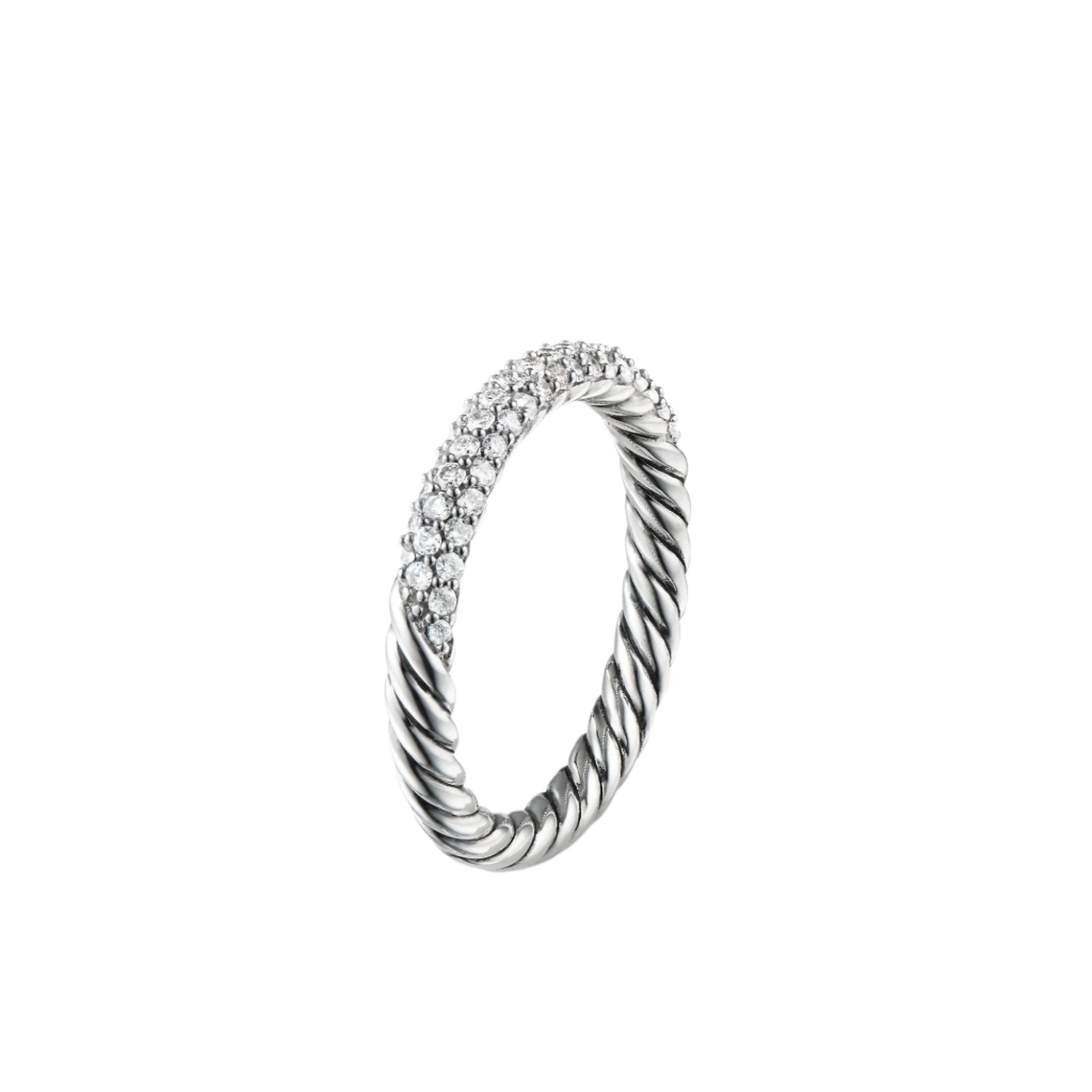 Petite Pavé Ring with Diamonds
