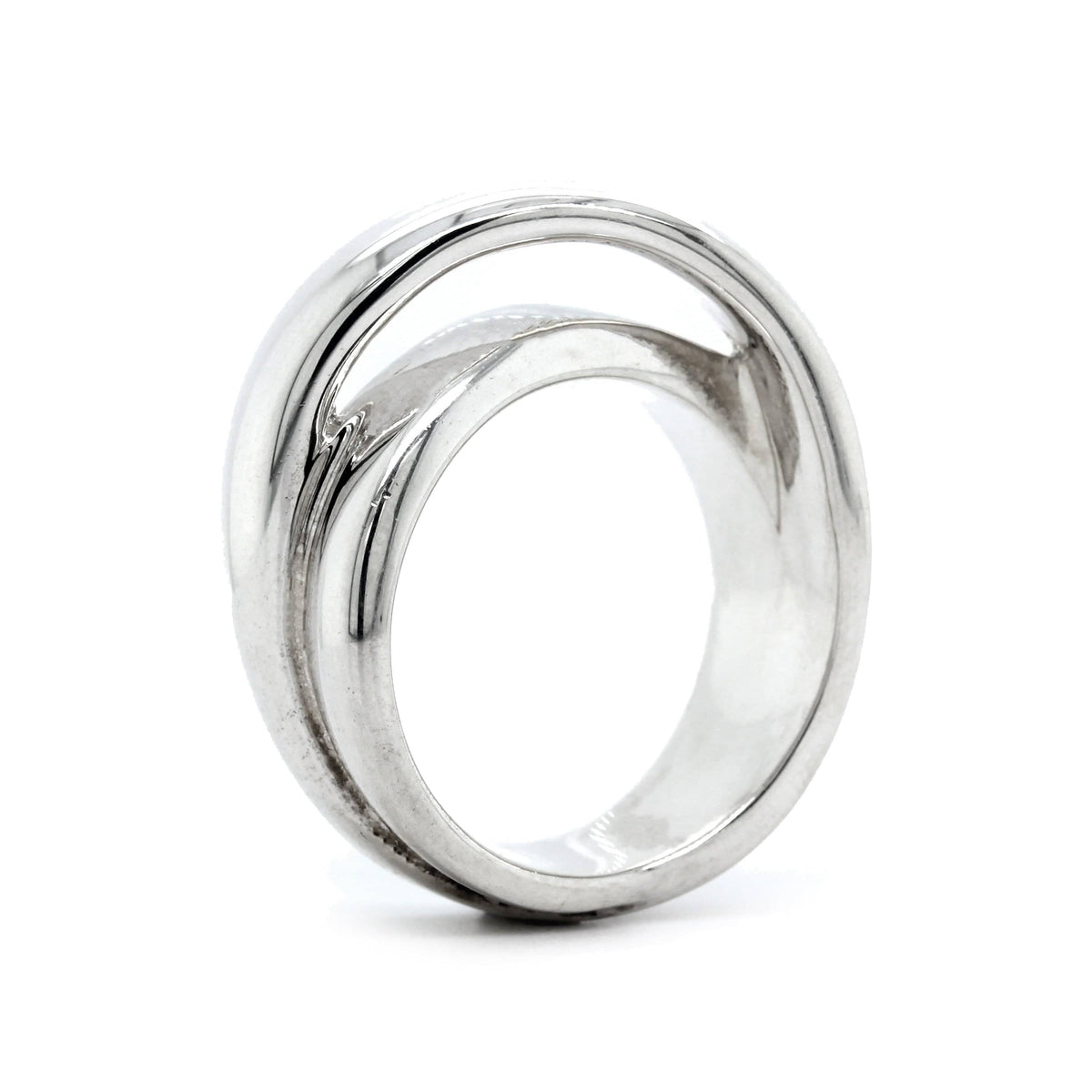 Sterling Silver Wide "X" Ring
