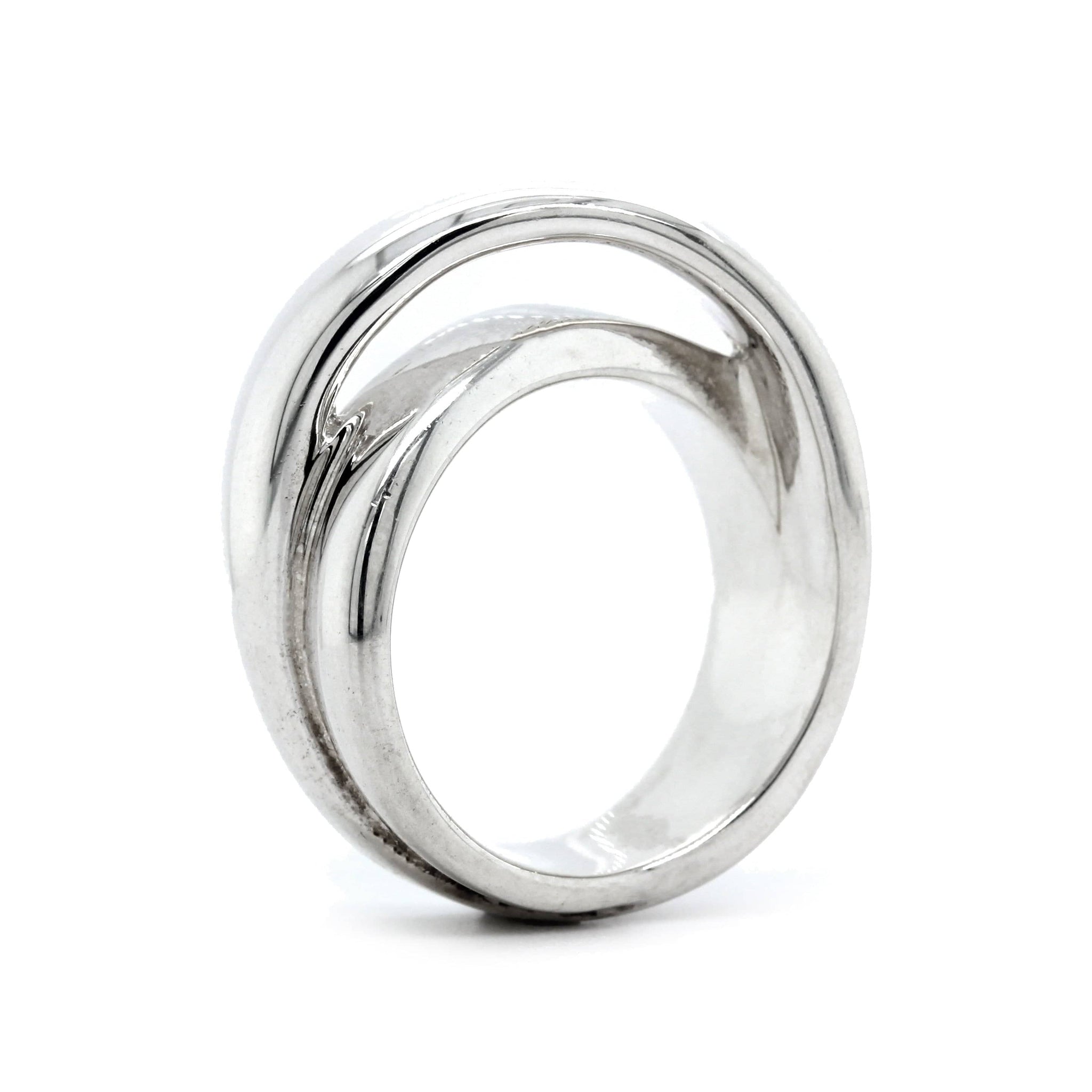 Sterling Silver Wide "X" Ring