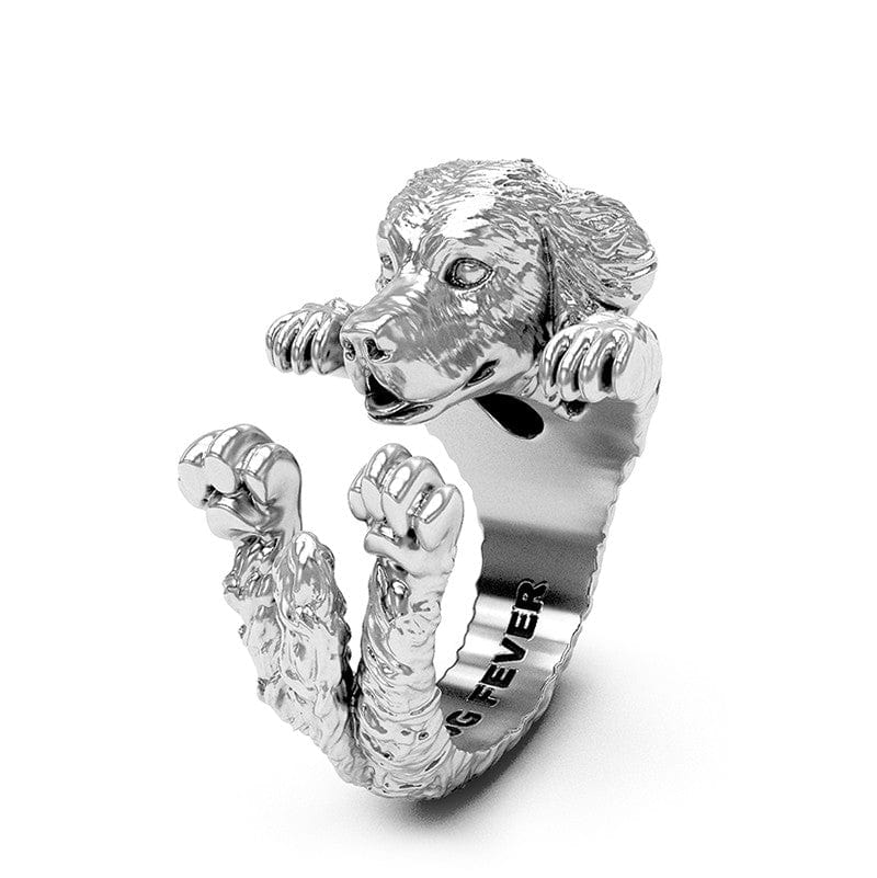 Sterling Silver Golden Retriever Hug Ring