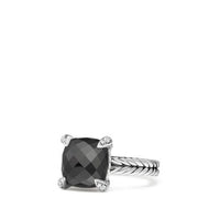 Chatelaine® Ring with Black Onyx and Diamonds, 11mm