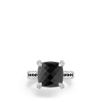 Chatelaine® Ring with Black Onyx and Diamonds, 11mm