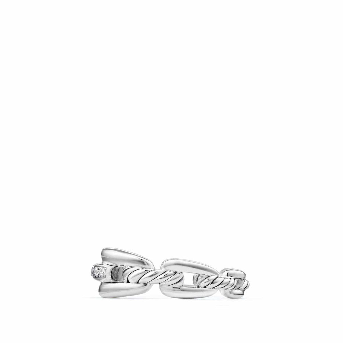 Wellesley Link Chain Ring with Diamonds